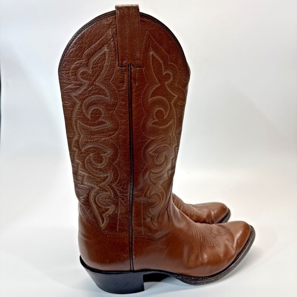 Panhandle Slim Western Boots Mens 8.5 D Brown Leather Cowboy Pull On - Picture 6 of 16